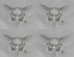 4 Polished Aluminum Spinner Tribar Fits Coys Showwheels Bg Rim Center Caps. Fixed Price $369.50.