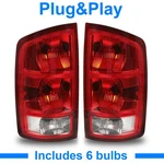 Dot Tail Lights Brake Lamps W/bulbs For Dodge Ram 1500 2500 3500 2002-2006 04. Fixed Price $45.20.