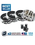 Piece Black Mus Tang Wheel Rim Center Caps &tire Valve Air Gt Bullit 68MM. Fixed Price $44.95.