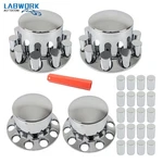 Chrome Hub Kit Semi Truck 33MM Lug Nut Rear Wheel Axle Covers Abs. Fixed Price $90.10.