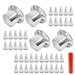 Chrome Semi Truck Hub Wheel Set Rear 33MM Nut Covers Spiked Removable Caps. Fixed Price $84.22.