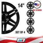 Set Of Fits All Makes Models 14 Inch Trim Black Pp Hub Caps Wheel Covers Kit. Fixed Price $33.42.