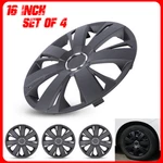 16" Set Of 4 Black Wheel Covers Snap On Full Hub Caps Fit R16 Tire & Steel Rim. Fixed Price $45.99.