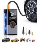 Kuxisa Tire Inflator Portable Air Compressor 25000MAH Battery 150PSI. Fixed Price $35.68.