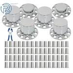 Front & Rear Chrome Wheel Axle Cover Hub Cap 33MM Lug Nuts Thread-on Semi Truck. Fixed Price $118.91.