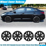 15" Hubcap Black Lacquer Wheel Covers For 2018-2022 Hyundai Accent Sedan. Fixed Price $47.99.