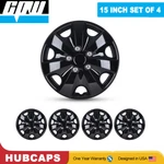 15" Wheel Covers Snap On Full Black Hub Caps Trim Rings Fit R15 Tire & Steel. Fixed Price $39.99.