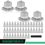 Semi Truck Hub Wheel Set Fit Rear 33MM Nut Covers W/spiked Removable Caps. Fixed Price $129.84.
