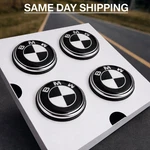 Bmw 68MM Floating Center Caps Black White Self Leveling Wheel Hub Set Of 4. Fixed Price $88.00.