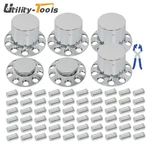 Chrome Flat Top Hub Kit Lug Nut Wheel Axle Covers Complete Truck 20 33MM. Fixed Price $121.10.