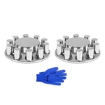 Hqalty 2 Front Axle Cover Abs Chrome Flat Top Kit With 33MM Thread-on Lug Nut. Fixed Price $91.99.