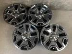 (4) Jeep Wrangler Rubicon Original Gloss Black Wheels Rims + Caps 17" HOL.9118. Fixed Price $495.00.