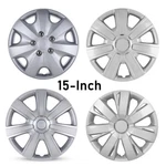 15" Set Of 4 Silver Wheel Covers Snap On Full Hub Caps Fits R15 Tire & Steel Rim. Fixed Price $39.99.