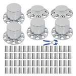 New 33MM Chrome Flat Top Hub Kit Lug Nut Wheel Axle Covers For Semi Truck. Fixed Price $123.42.