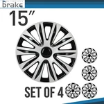 4 Pcs 15" Hub Caps Replacement Black & Silver Cover Kit Fits All Makes Models. Fixed Price $39.37.