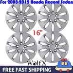 4 16" Hub Caps Full Set Wheel Covers For 2008-2012 Honda Accord Sedan Steel Rims. Fixed Price $50.99.