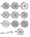 Genuine Mopar Aluminum Wheel 5MA12DD5AA. Fixed Price $555.01.