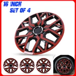 Red & Black 16" Universal Wheel Covers Hubcaps Snap On With Rings Set Of 4. Fixed Price $51.99.