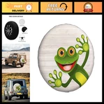 Funny Frog Wood Texture Spare Tire Cover - Universal Fit 14" Rv Suv Trailer Whee. Fixed Price $35.99.