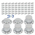 New Front Wheel 2+ Rear 4 Chrome Hub Cap Kit 33MM Flat Head Lug Nuts. Fixed Price $123.56.