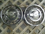 Two 13 Inch Vintage Chevrolet Corvair Wire Spinners Hubcaps Wheel Covers Chevy. Fixed Price $267.50.