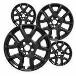 Set Of 4 Black 17 Inch Impostor Wheel Skins For 19-22 Jeep Renegade Rim Covers. Fixed Price $93.95.