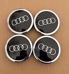 Audi 4X Black - Chrome 69 MM/2.72IN Wheel Rim Center Hub Cap. Fixed Price $25.99.