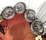 Four 1983-88 Oldsmobile Cutlass 14" Wire Hubcap Set Original Gm. Fixed Price $229.00.