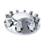 Chrome Front Axle Wheel Cover With Hub Cap 33MM Lug Nuts For Semi Truck. Fixed Price $36.99.
