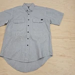 Wrangler Rugged Wear Shirt Mens Medium Gray Check Button Up Short Sleeve. Fixed Price $8.27.