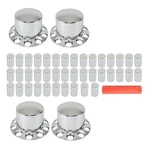 4 Set For Semi Truck Wheel Axle Covers With Hub Caps Lug Nuts 33MM Chrome Rear. Fixed Price $86.82.