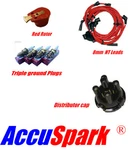 Singer Gazelle 8MM Leads, AC9C Plugs,red Rotor / Distributor Cap For Lucas 25D. Fixed Price $33.52.