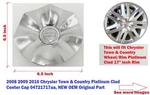 2008 2009 2010 Chrysler Town & Country Center Cap New 04721717AA. Fixed Price $21.00.