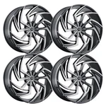 (SET-4) Prive Lux PL13 22X9.5 6X139.7/6X5.5 15MM Carbon Black Wheels Rims 22". Fixed Price $1583.00.