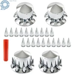 Chrome Rear Axle Wheel Cover 33MM Spike Screw-on Lug Nut Abs Plastic. Fixed Price $78.36.