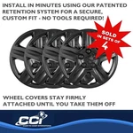 Gloss Black 17" Cci Wheel Covers Universal Fit 431-17BLK SET/4. Fixed Price $89.00.