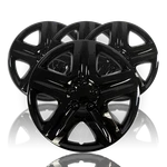 Set Of 4 Black 17" Caps Full Rim Wheel Covers 5 Spoke Star Hubs Steel Clips. Fixed Price $77.99.