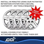 Metallic Silver 17" Cci Wheel Covers Universal Fit 431-17S SET/4. Fixed Price $79.00.
