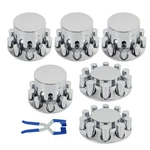 Chrome Flat Top Hub Kit 33MM For Semi Truck Lug Nut Wheel Axle Covers. Fixed Price $123.99.