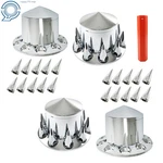 Chrome Rear Axle Wheel Cover 33MM Abs Plastic Spike Screw-on Lug Nut. Fixed Price $78.29.