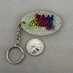 Vivid Beauty Hair Salon Products Glitter Charm Fob Keychain Ring #62688. Fixed Price $11.52.