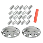 2PCS Front Axle Hub Cap Thread And 33MM Lug Nuts Covers For Semi Truck. Fixed Price $47.61.