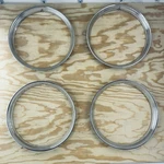 New 14 Ribbed Polished Stainless Beauty Rings Set Of United Pacific A6224-4. Fixed Price $109.00.