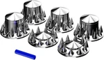 Chrome Abs Wheel Set 2 Front 4 Rear Axle 33MM Spiked Lug Nut. Fixed Price $129.99.