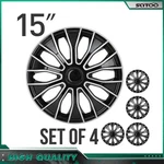 Set Of 4 15" Universal Wheel Hub Caps Cover Black & Silver Trim Kit. Fixed Price $41.70.