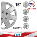 Set Of 4 Fits All Makes Models 16 Inch Trim Silver Pp Hub Caps Wheel Covers Kit. Fixed Price $42.28.