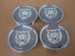 New Jaguar Wheel Emblem Badge Set Of 4PCS Silver Head Grey Background MNA6249GA. Fixed Price $69.95.