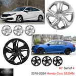 16" Set Of 4 Black Lacquer Hupcaps For 2016-2026 Honda Civic Wheel Rim Covers. Fixed Price $69.99.