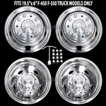 2005-2026 Ford F450 F550 19.5" 10 Lug Dual Wheel Simulators Rim Covers Liners. Fixed Price $299.99.