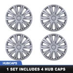 16" Set Of 4 Silver Wheel Covers Snap On Hub Caps Fit R16 Tire+steel Rim. Fixed Price $44.99.